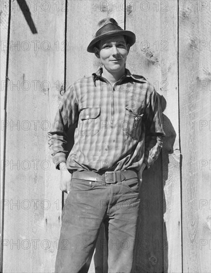 One of thirty-six members of Ola self-help sawmill cooperation. Gem County, Idaho.