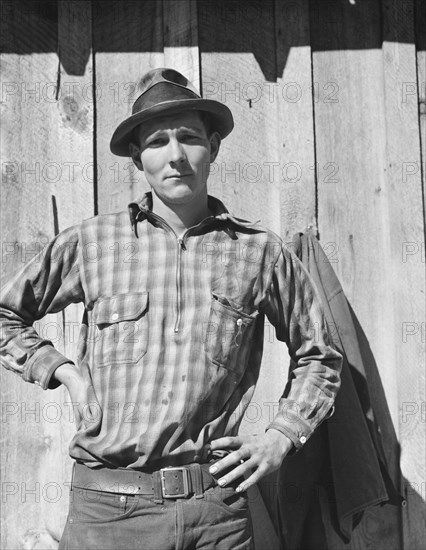 One of thirty-six members of Ola self-help sawmill cooperation. Gem County, Idaho.