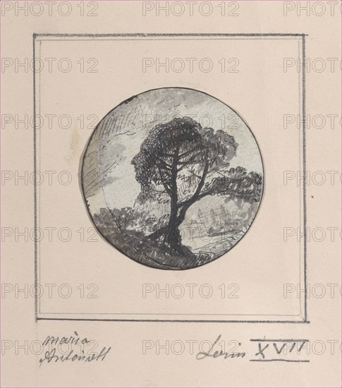 Landscape with hidden silhouettes of Marie Antoinette and the Dauphin, 1794-1815.