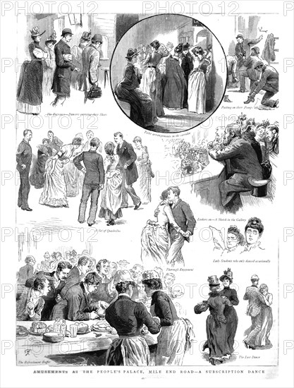 ''Amusements at the People's Palace, Mile End Road--A Subscription Dance', 1890.