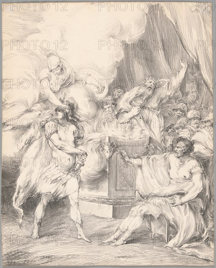 Achilles Restrained by Athena in Agamemnon's Tent, from Iliad, Book I, 1765/66.