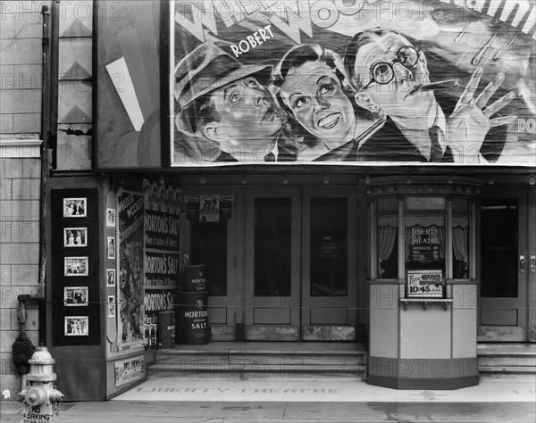 Movie theatre on Saint Charles Street. Liberty Theater, New Orleans, Louisiana.