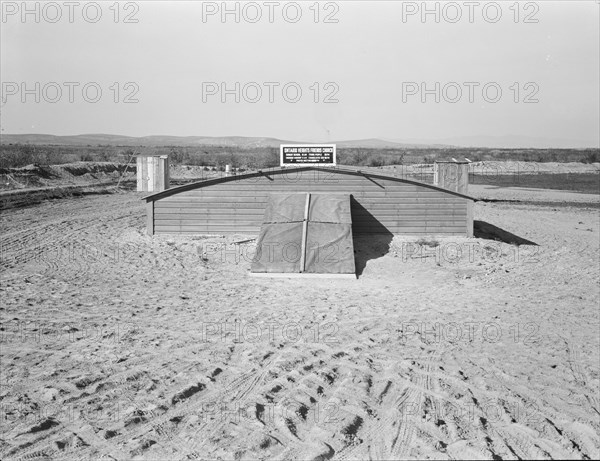 Friends basement church built May, 1939. Dead Ox Flat, Malheur County, Oregon.