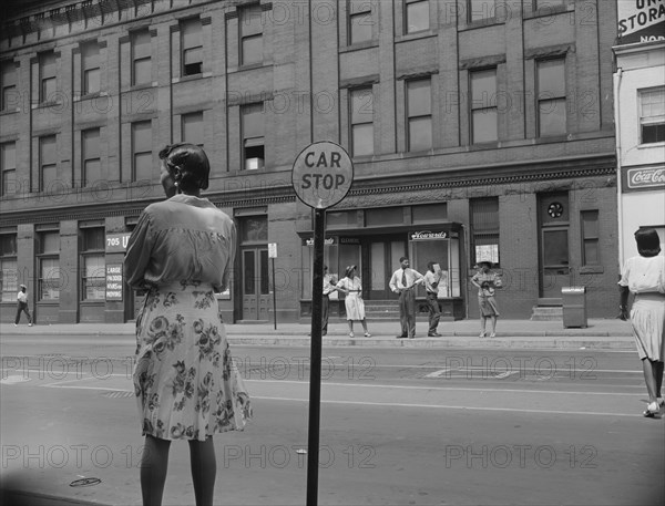 Washington, D.C. Waiting for the street car at 7th and Florida Avenue, N.W..