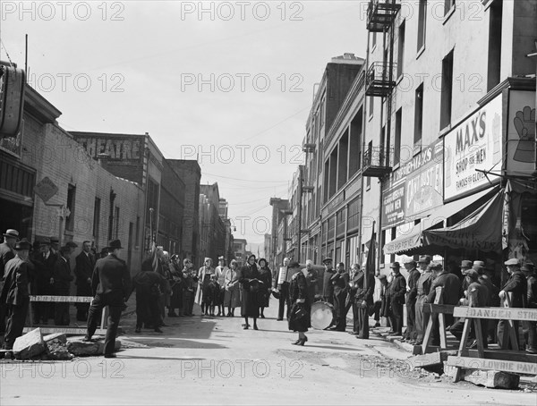 Salvation Army, San Francisco, California. General view of army and crowds.
