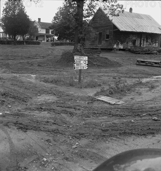 Crossroads hamlet after a rain. Culbreth, Granville County, North Carolina.