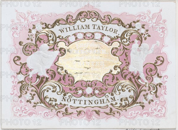 Trade Card for William Taylor, Engraver, Embosser & Printer, 19th century.