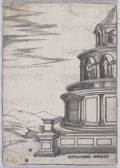 Sepulchrum Adriani (Views of Ancient Roman Temples and Arches), 1535-40.