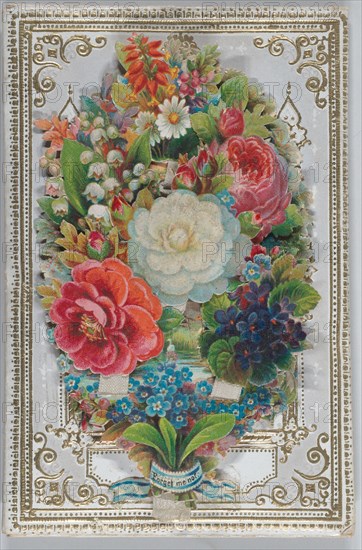 Valentine - Mechanical, flowers with hidden messages, sachet, ca. 1875.