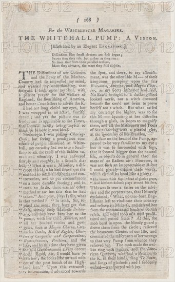 The Whitehall Pump (page from The Westminster Magazine), May 1, 1774.
