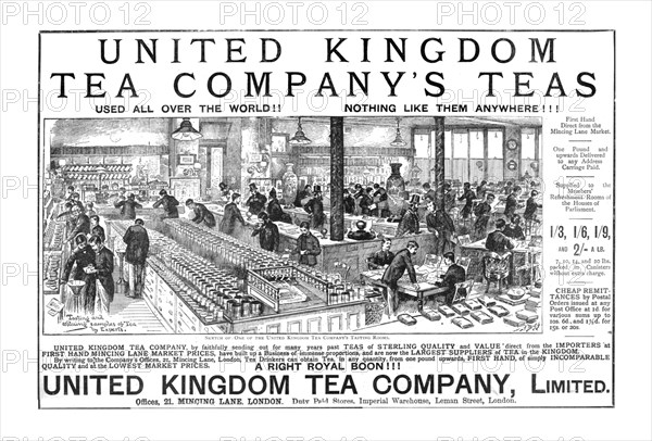 ''United Kingdom Tea Company's Teas; One of the Tasting Room's',1890.