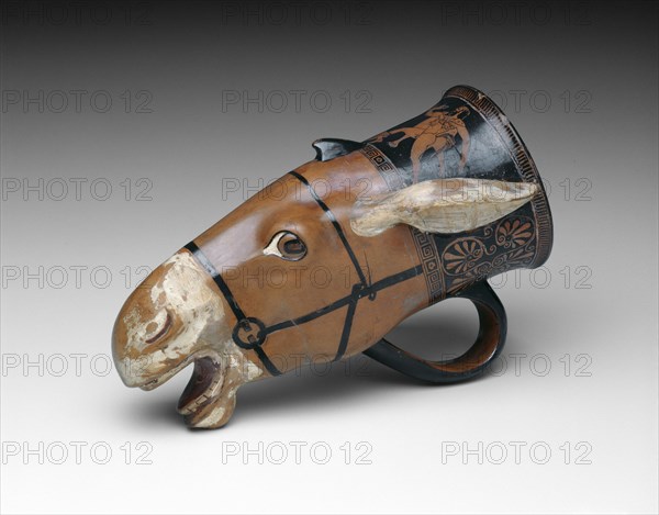 Rhyton (Drinking Vessel) in the Shape of a Donkey Head, 480-470 BCE.