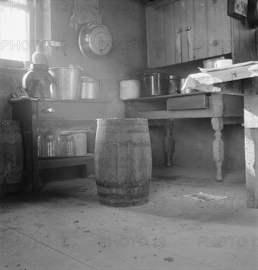 Corner of Roberts' one-room basement dugout. Malheur County, Oregon.