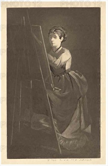 At the Easel – Portrait of the Artist Jeanne Gonzalès, before 1890.