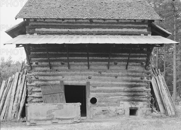 Tobacco barn ready for "putting in". Person County, North Carolina.