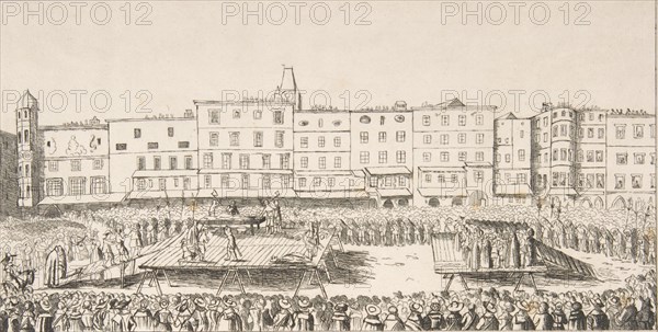 An Execution of Seven Boores Rebels in Lintz, June 16, 1636, 1839.