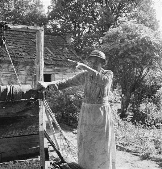 Caroline Atwater, wife of Negro owner, tells where she was born.