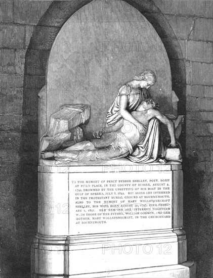 ''The Shelley Memorial at Christchurch, near Bournemouth', 1890.