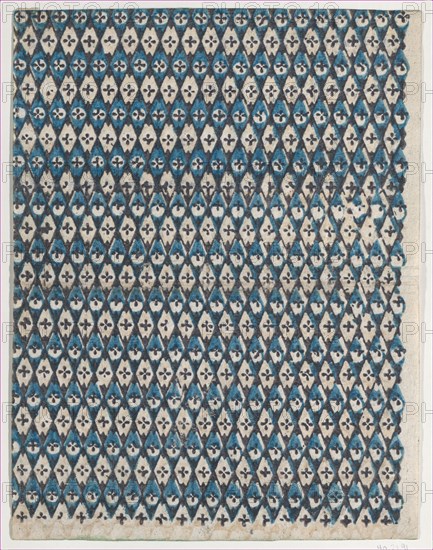 Sheet with overall diamond pattern, late 18th-mid-19th century.