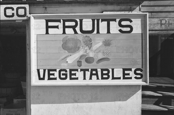 Fruit sign. Beaufort, South Carolina. ['Fruits - Vegetables'].