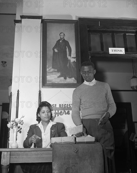 Daytona Beach, Florida. Bethune-Cookman College. Sorting mail.