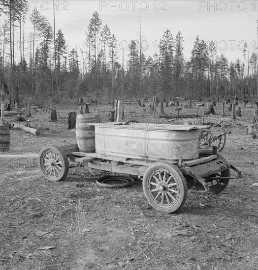 Improved water tank on stump ranch. Boundary County, Idaho.