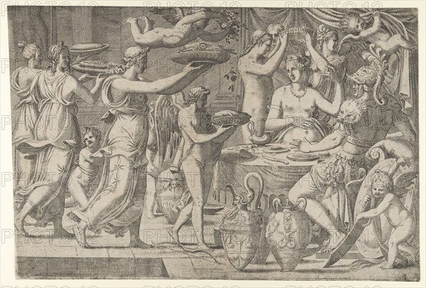 Mars and Venus Being Served at Table by Cupid, 1540-56.
