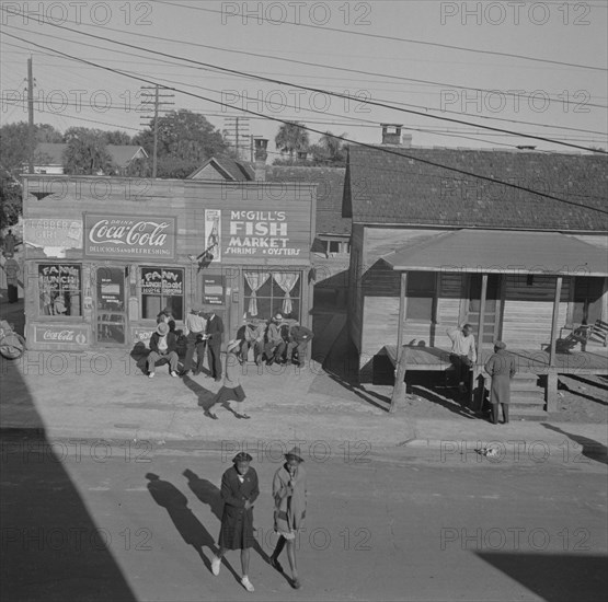 Daytona Beach, Florida. Sunday morning street scene.