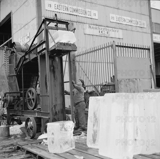 New York, New York. Ice used to store fish in ships.