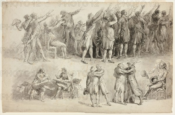 Studies for the Oath of the Tennis Court, 1789/91.