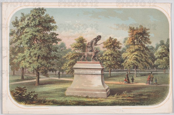 Central Park, Statue of the Indian Hunter, 1869.