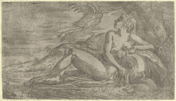 Nymph Watching a Heron Flying Away, ca. 1542-45.