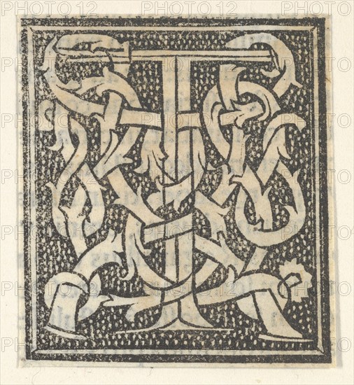 Initial letter T on patterned background, 1520.