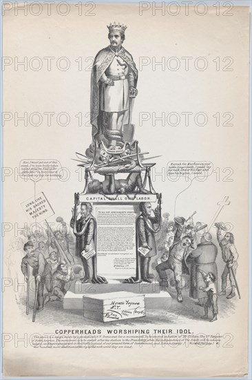 Copperheads Worshipping Their Idol, ca. 1864.