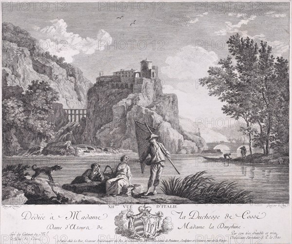 XIIeme Vue d'Italie. Le Bas, 18th century.