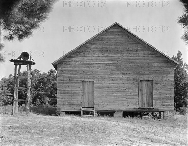Schoolhouse, Alabama. [Note bell tower].