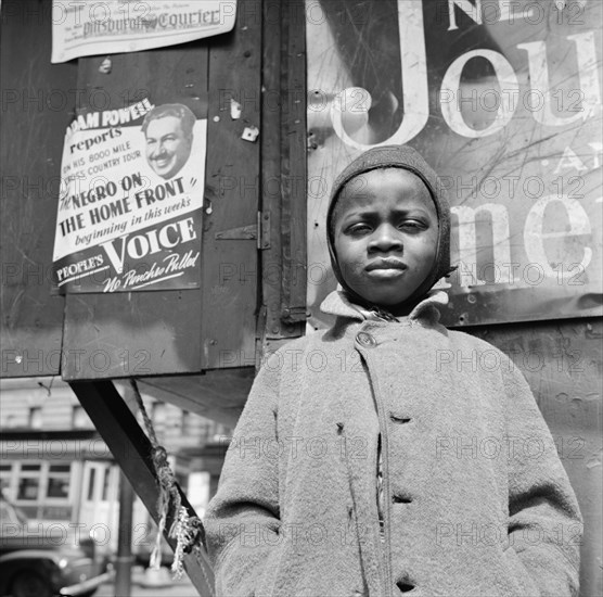 New York, New York. A Harlem newsboy.