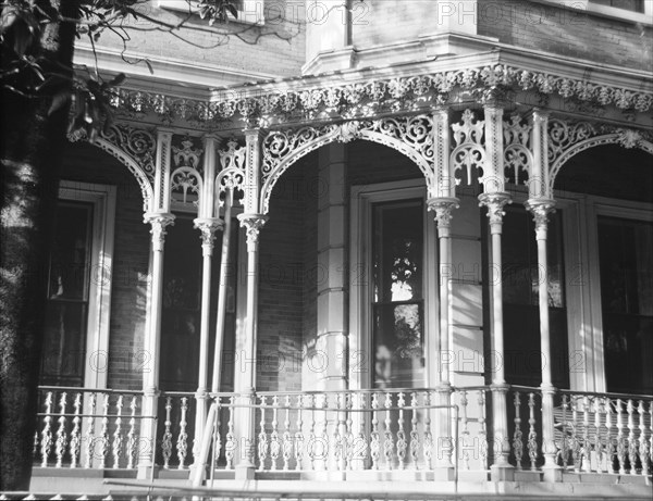 Cast ironwork porch. Mobile, Alabama.