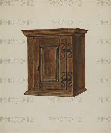 Pa. German Hanging Cupboard, c. 1938.