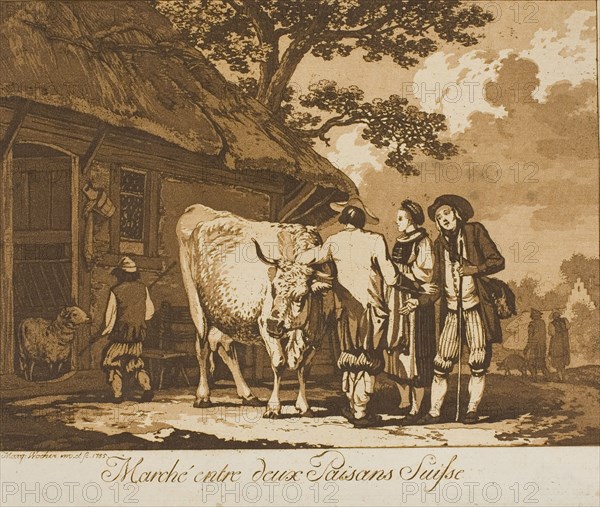 Two Swiss Peasants Bargaining, 1785.