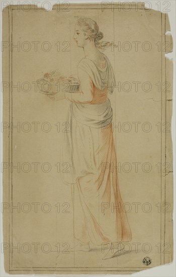 Standing Girl Holding Basket, n.d.