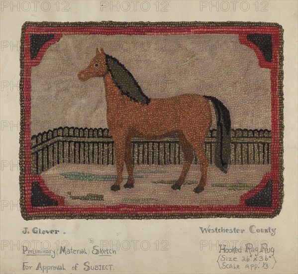 Hooked Rug with Horse, 1935/1942.