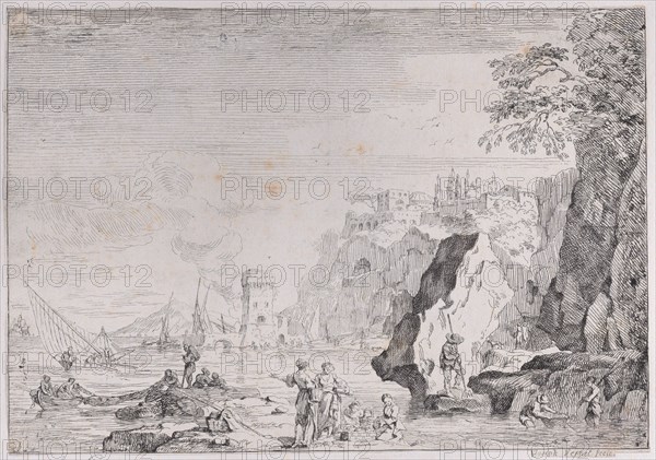 Harbor and Fishermen, ca. 1760.