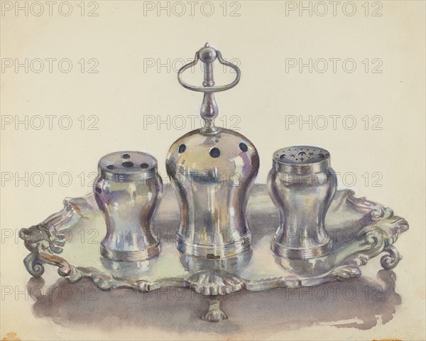 Silver Ink Stand, c. 1936.