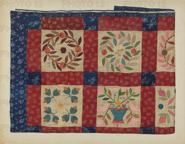 Applique Quilt, 1935/1942.