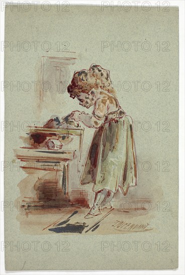 Little Girl Cooking, n.d.