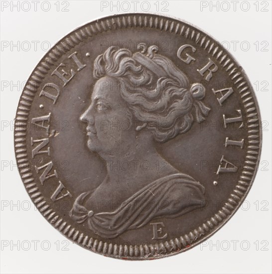 Queen Anne proof shilling, 1707. Creator: John Croker.