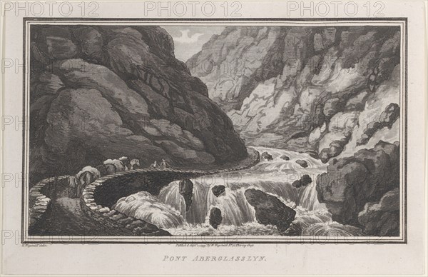 Pont Aberglasslyn, from "Remarks on a Tour to North and South Wales, in the year 1797, 1799. Creator: John Hill.