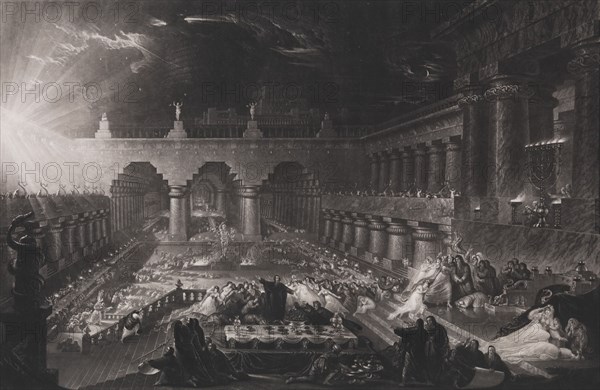 Belshazzar's Feast (First steel plate), June 1, 1826. Creator: John Martin.