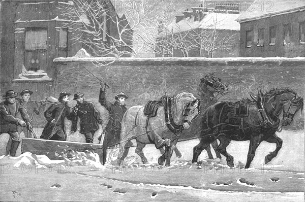 'A Snow-plough at work at Earls Court', 1886. Creator: Unknown.